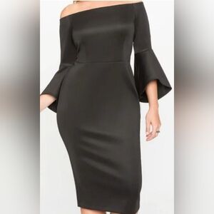 Eloquii Elegant Black Off-Shoulder Dress